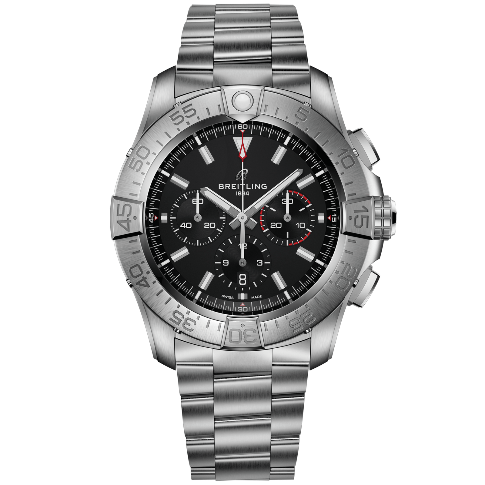 Avenger_SuperAvenger46_EB0148101B1E1_SteelBlackMetal_Soldier-scaled-1.png Super Avenger B01 Chronograph 46 EB0148101B1E1 - 图片 1