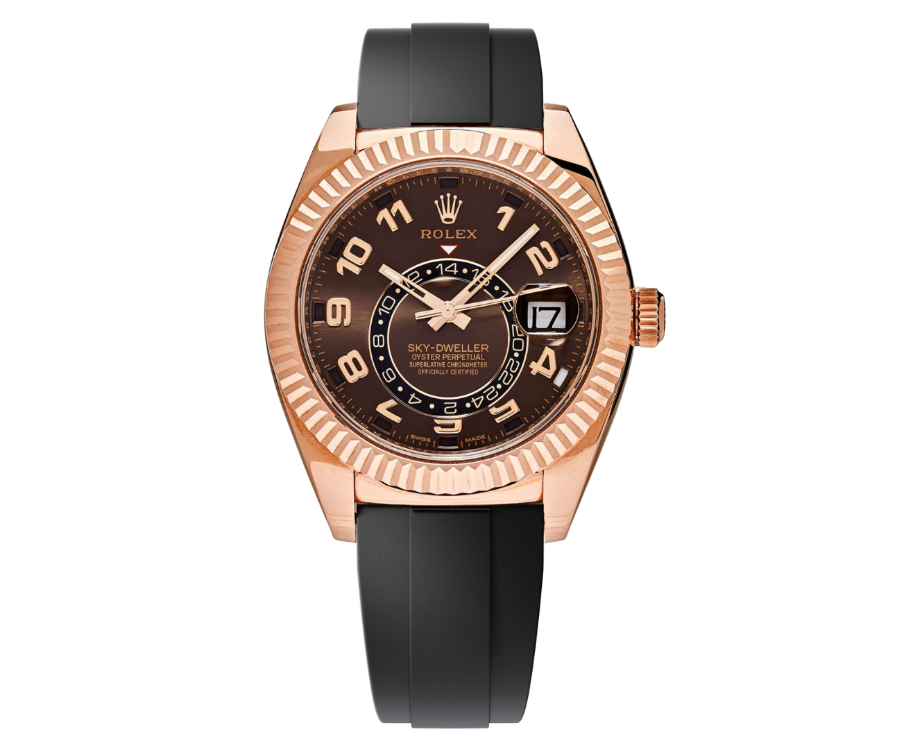 Pre-Owned-Rolex-Sky-Dweller-Everose-Gold-Brown-Arabic-Dial-on-Oysterflex-Ref_-326135-JD-Watches-NY.png Rolex Sky-Dweller – Everose Gold Brown Arabic Dial on Oysterflex Ref. 326135 - 图片 1